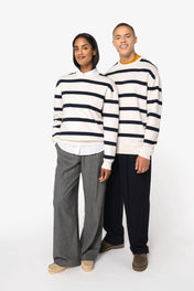 Native Spirit NS450 - Eco-friendly Unisex Striped Dropped Shoulders Round Neck Sweatshirt