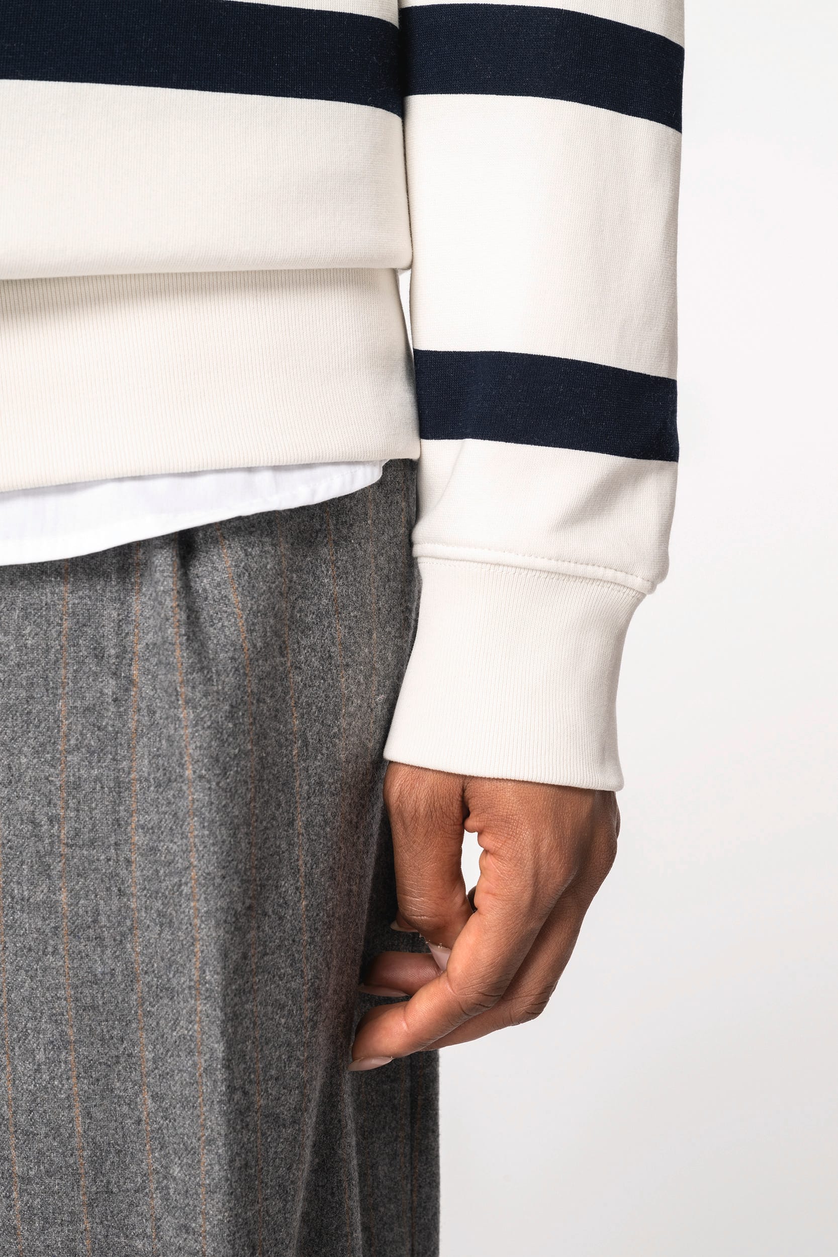 Native Spirit NS450 - Eco-friendly Unisex Striped Dropped Shoulders Round Neck Sweatshirt