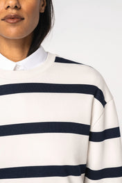 Native Spirit NS450 - Eco-friendly Unisex Striped Dropped Shoulders Round Neck Sweatshirt