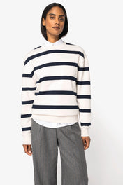 Native Spirit NS450 - Eco-friendly Unisex Striped Dropped Shoulders Round Neck Sweatshirt
