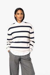 Native Spirit NS450 - Eco-friendly Unisex Striped Dropped Shoulders Round Neck Sweatshirt