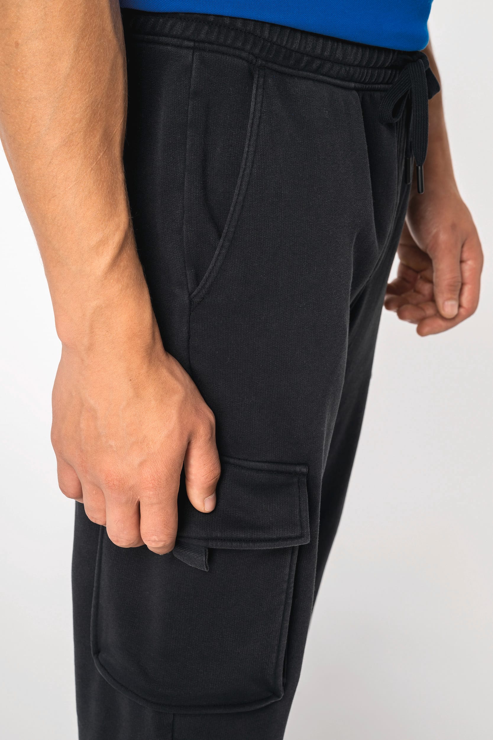 Native Spirit NS777 - Eco-friendly Men's French Terry Washed Effect Cargo Trousers