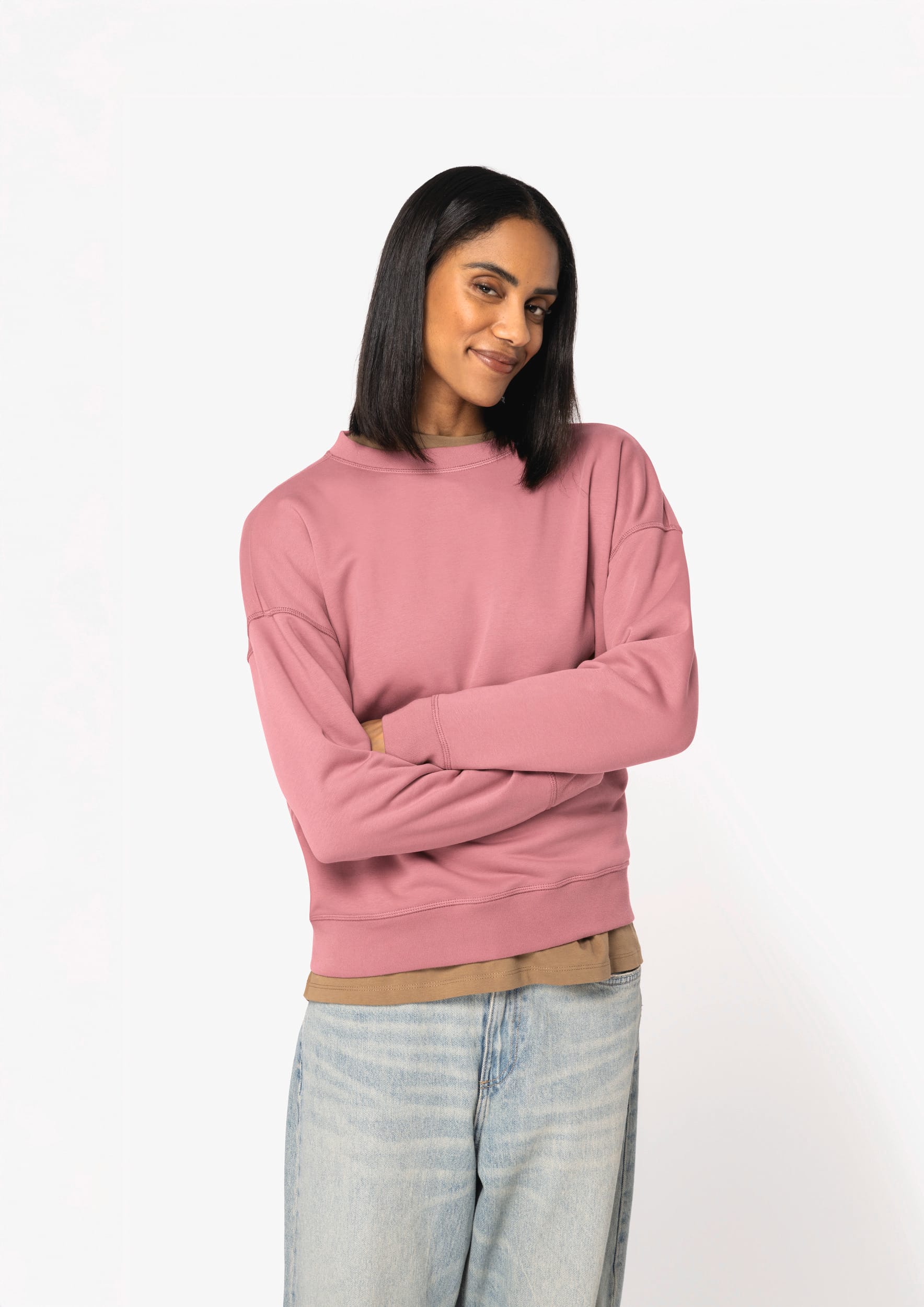 Native Spirit NS439 - Eco-friendly Ladies' Dropped Shoulders Round Neck Sweatshirt