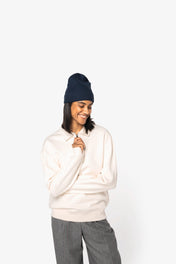 Native Spirit NS432 - Eco-friendly Unisex Dropped Shoulders Quarter Zipper Sweatshirt With Polo Collar