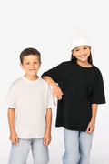 Oversized-Kinder-T-Shirt aus Bio-Baumwolle, enzymgewaschen | NS353