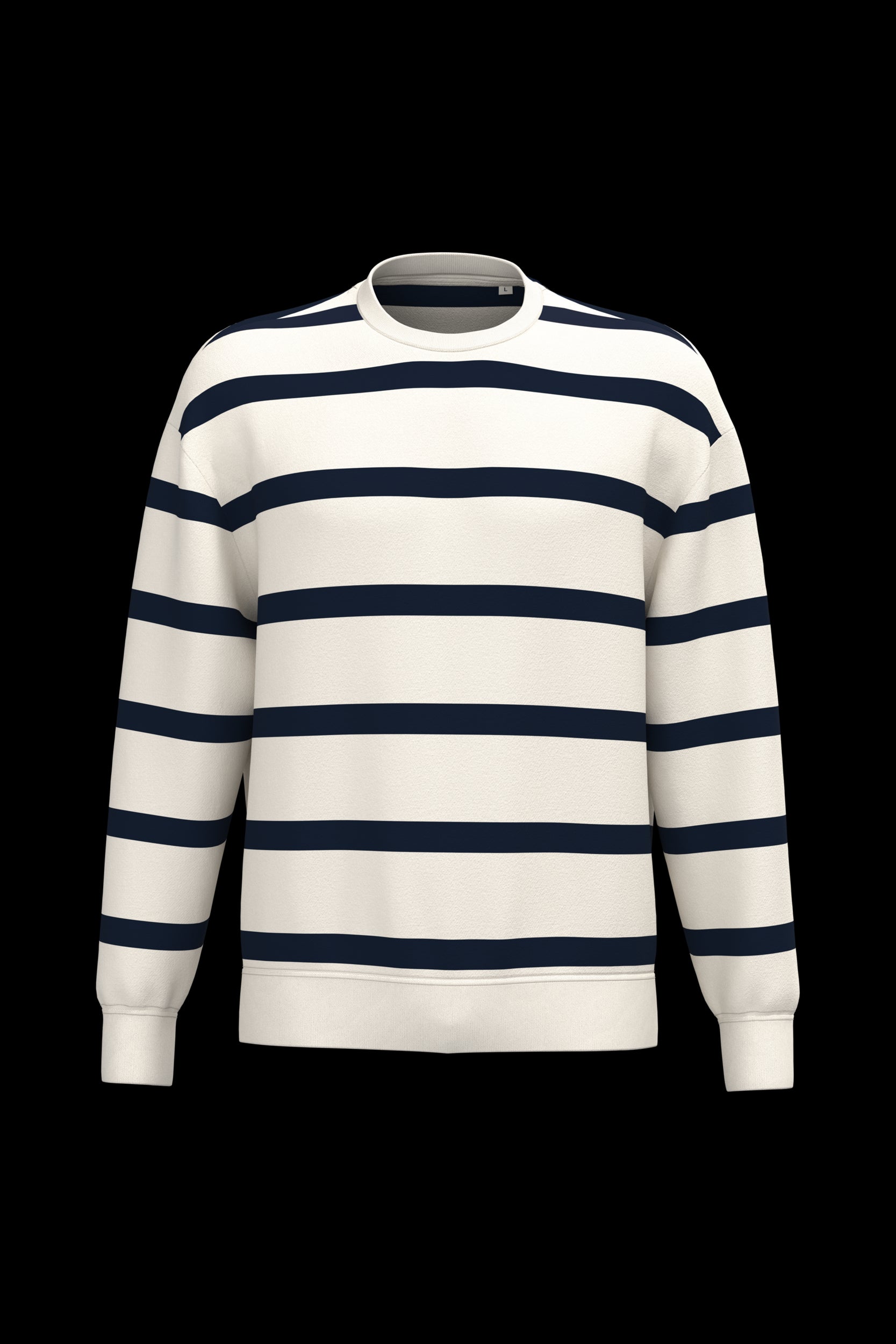Native Spirit NS450 - Eco-friendly Unisex Striped Dropped Shoulders Round Neck Sweatshirt