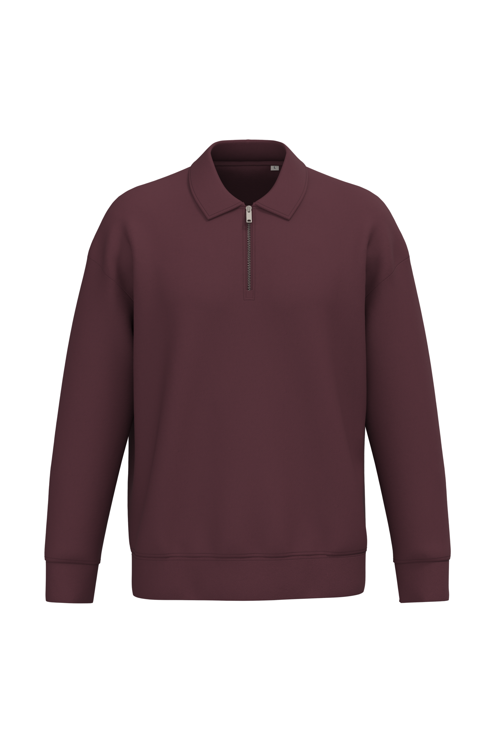 Native Spirit NS432 - Eco-friendly Unisex Dropped Shoulders Quarter Zipper Sweatshirt With Polo Collar