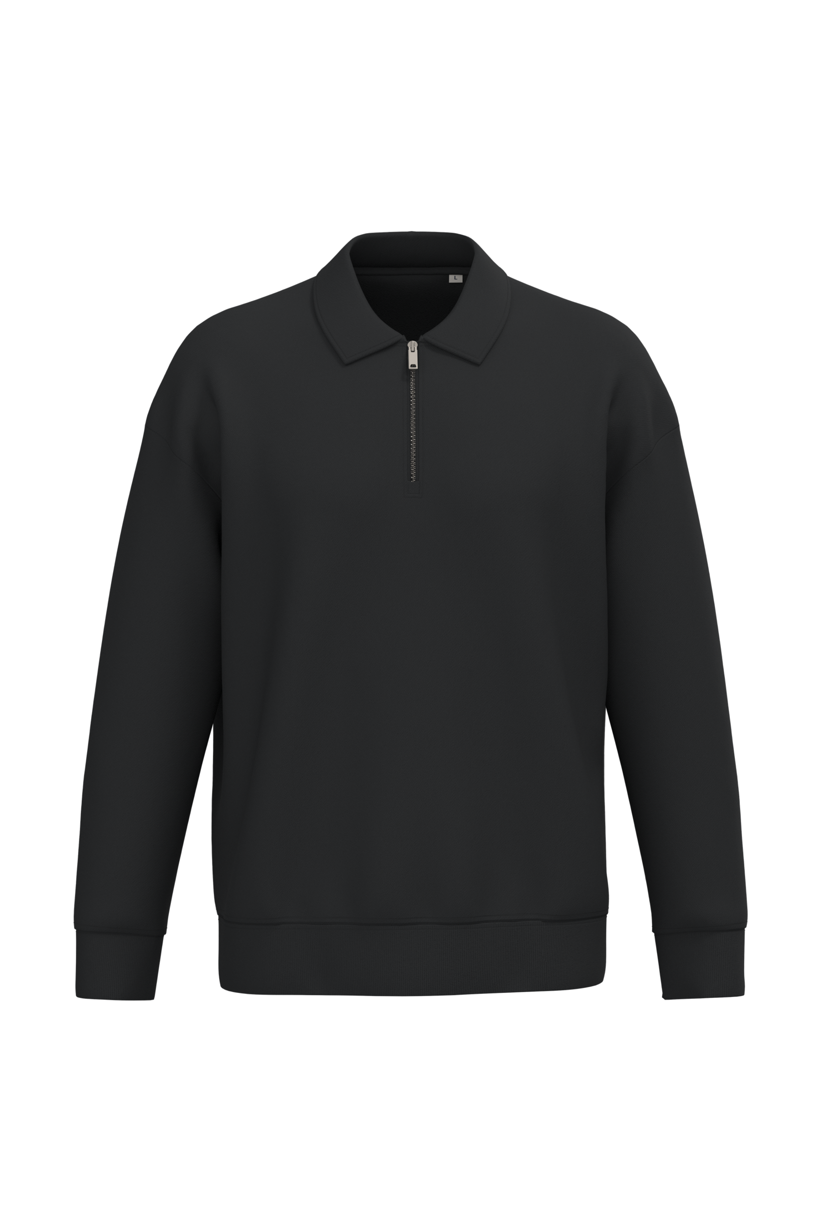 Native Spirit NS432 - Eco-friendly Unisex Dropped Shoulders Quarter Zipper Sweatshirt With Polo Collar