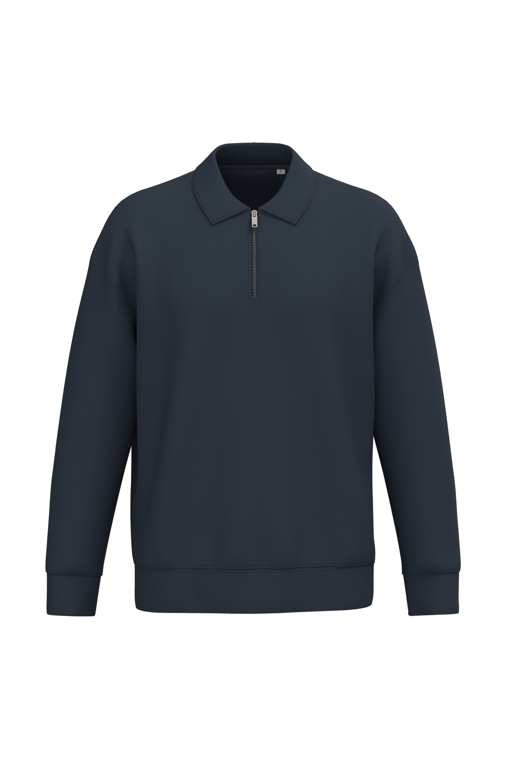 Native Spirit NS432 - Eco-friendly Unisex Dropped Shoulders Quarter Zipper Sweatshirt With Polo Collar