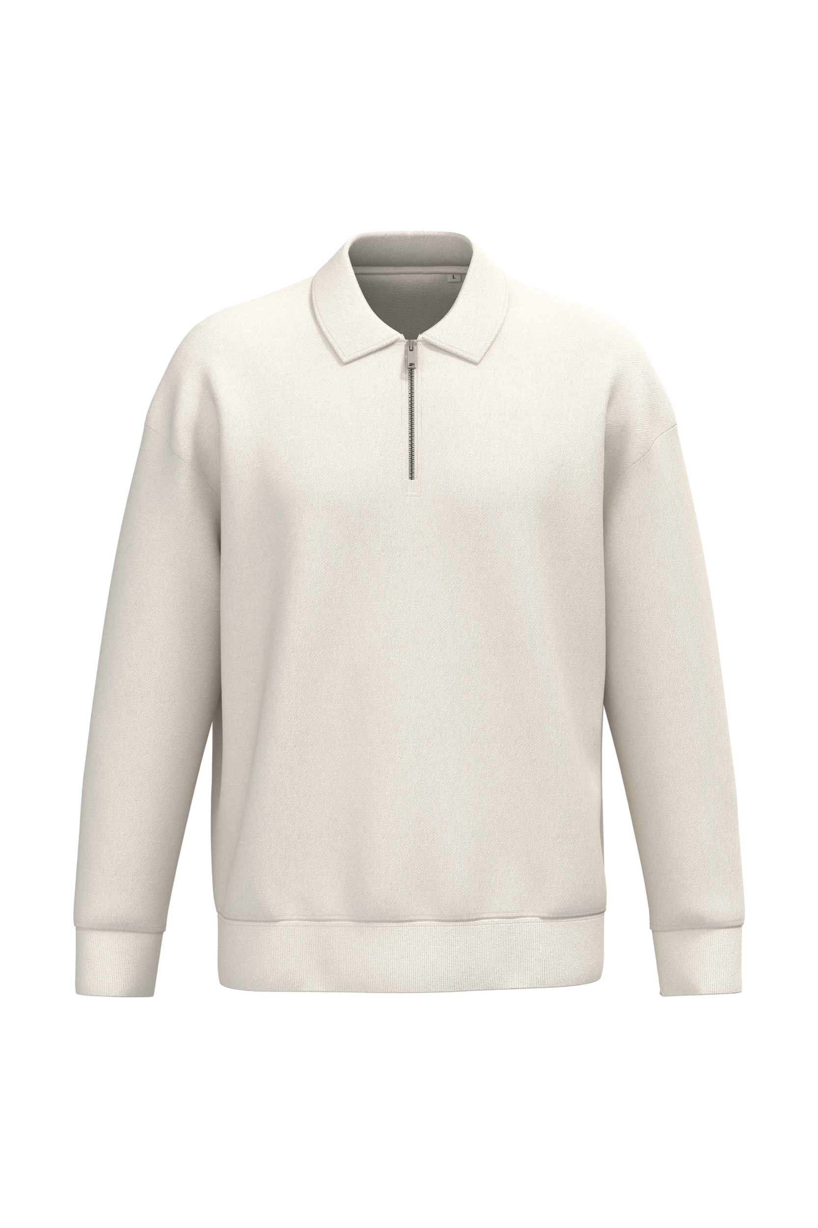 Native Spirit NS432 - Eco-friendly Unisex Dropped Shoulders Quarter Zipper Sweatshirt With Polo Collar