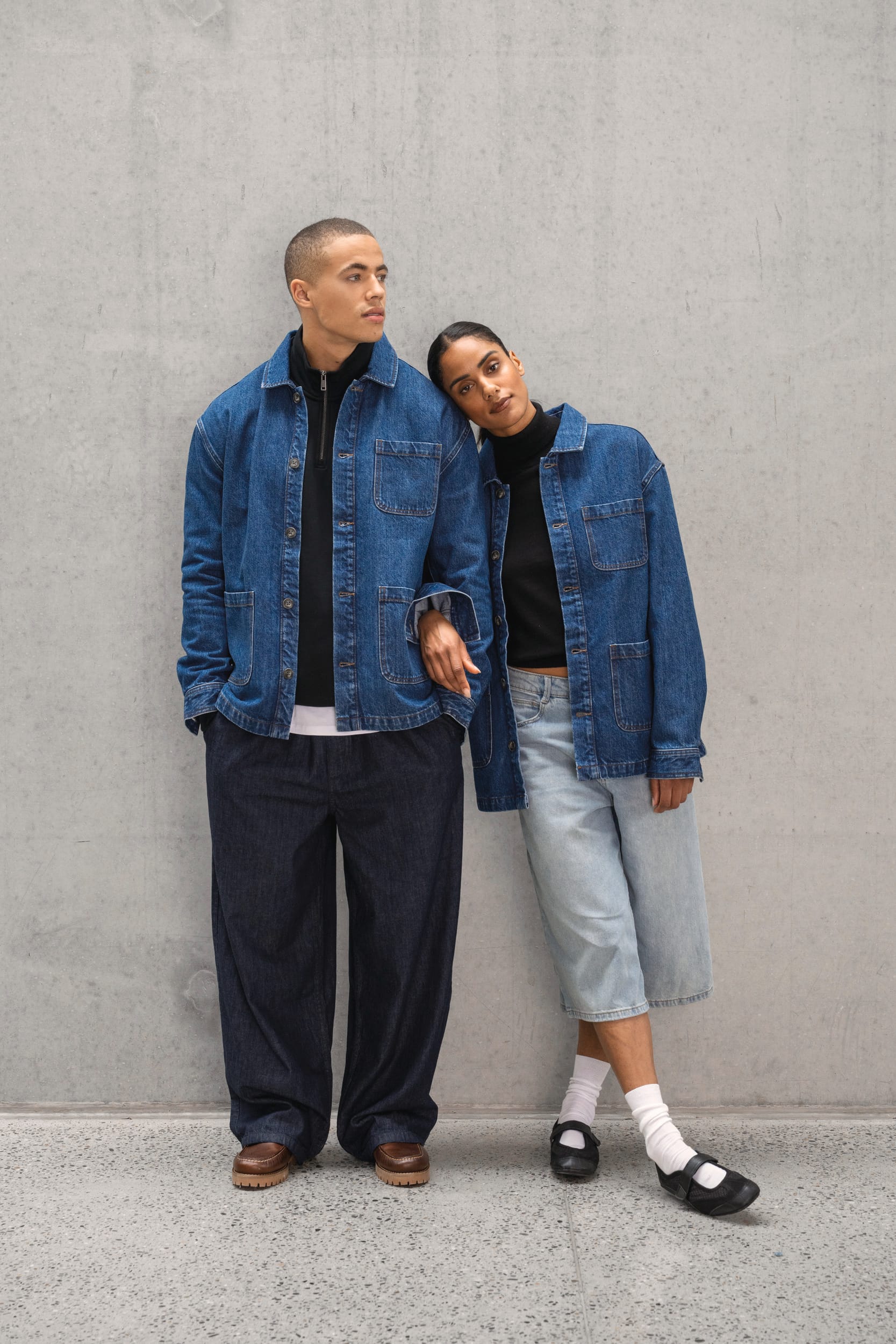 Native Spirit NS614 - Eco-friendly Unisex Dropped Shoulders Denim Jacket