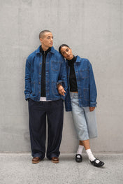 Native Spirit NS614 - Eco-friendly Unisex Dropped Shoulders Denim Jacket