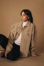 Spasso SP508 - Unisex Sherpa Dropped Shoulders Overshirt