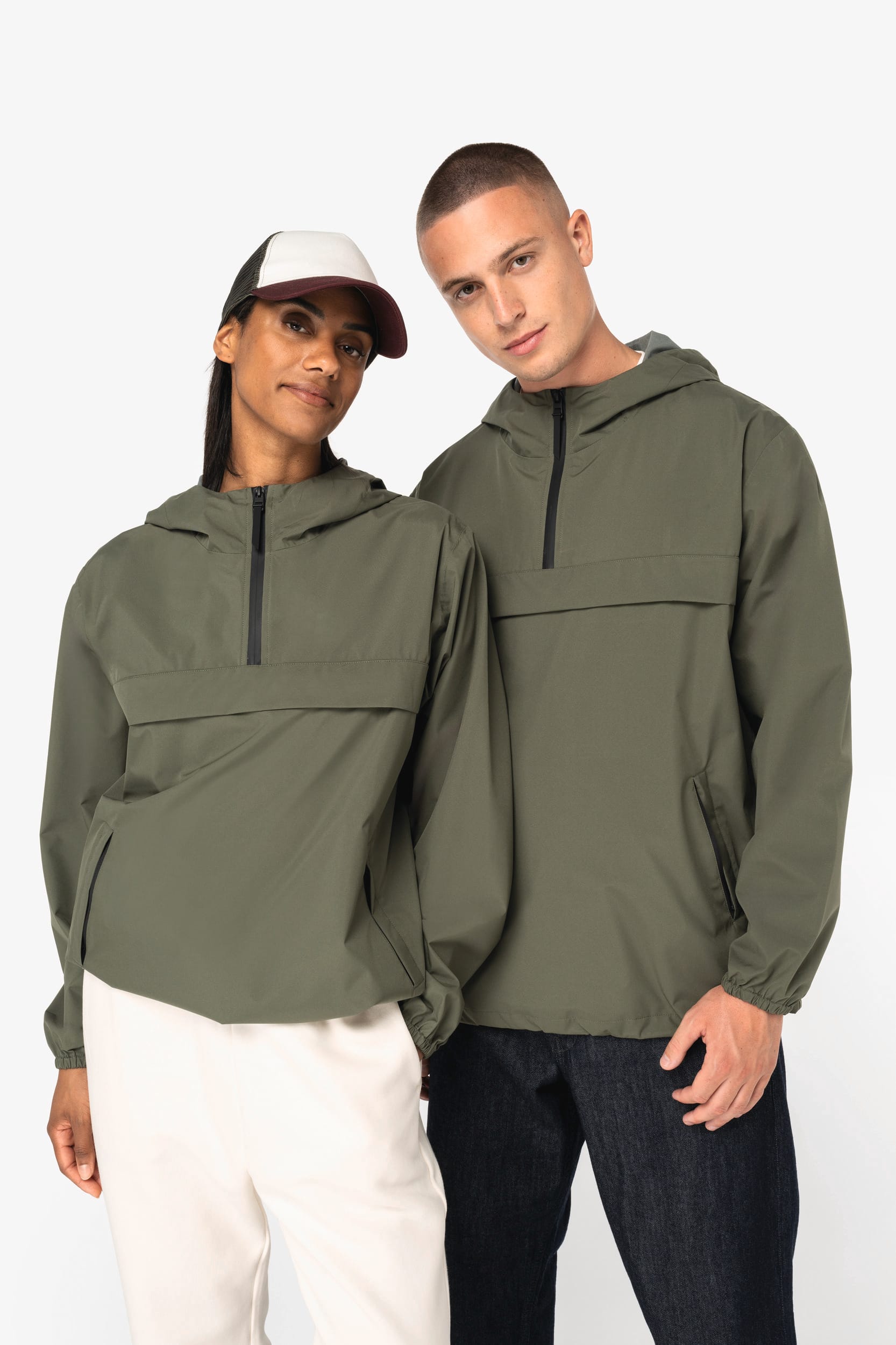 Native Spirit NS616 - Eco-friendly Unisex Quarter Zipper Waterproof Windbreaker