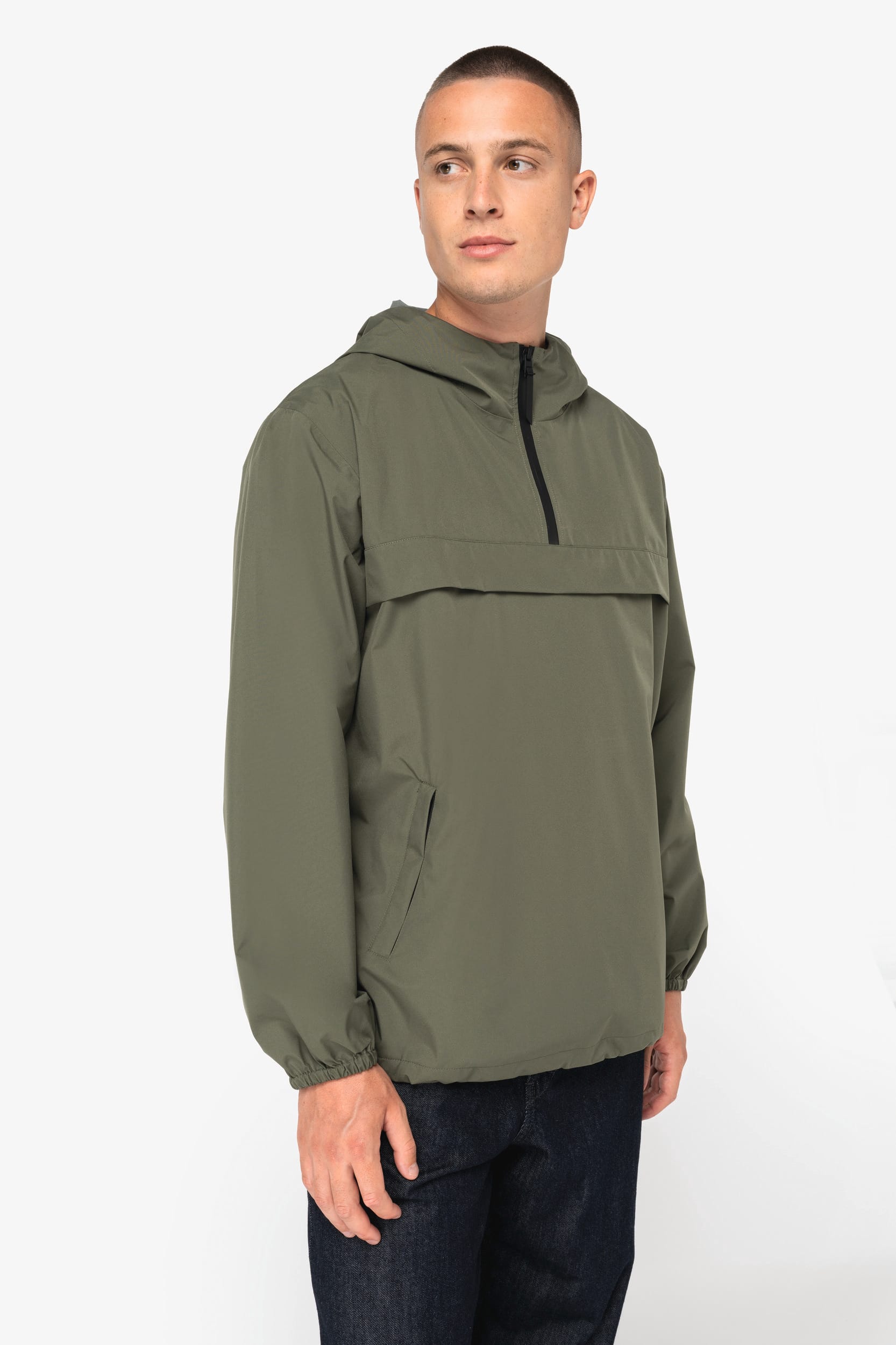 Native Spirit NS616 - Eco-friendly Unisex Quarter Zipper Waterproof Windbreaker
