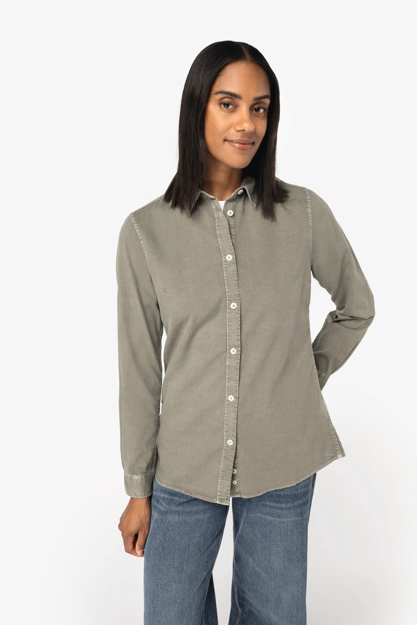 Camisa lavada para mujer - 135 g/m² - NS503