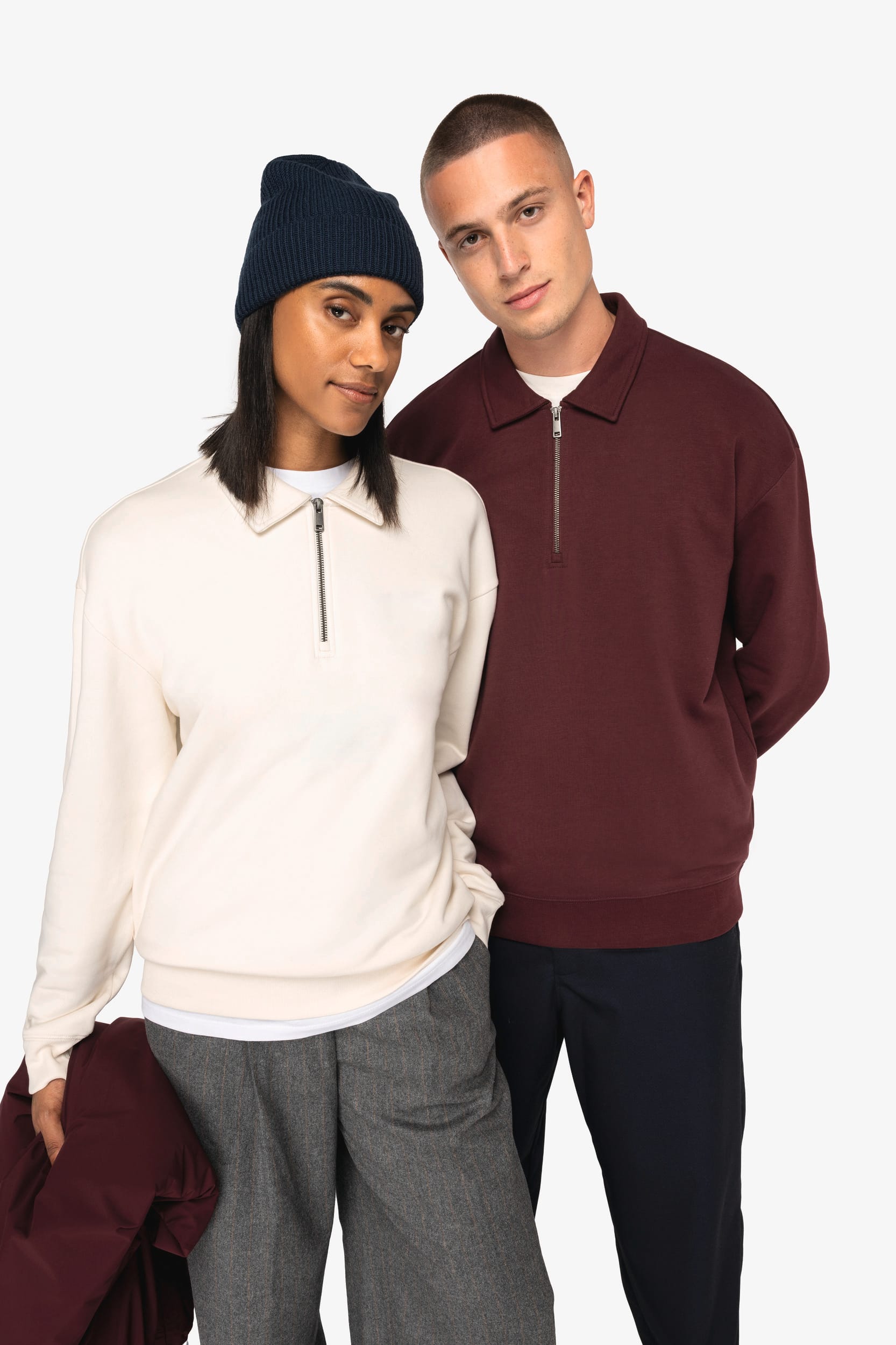 Unisex Quarter-Zip Sweatshirt with Polo Collar | NS432