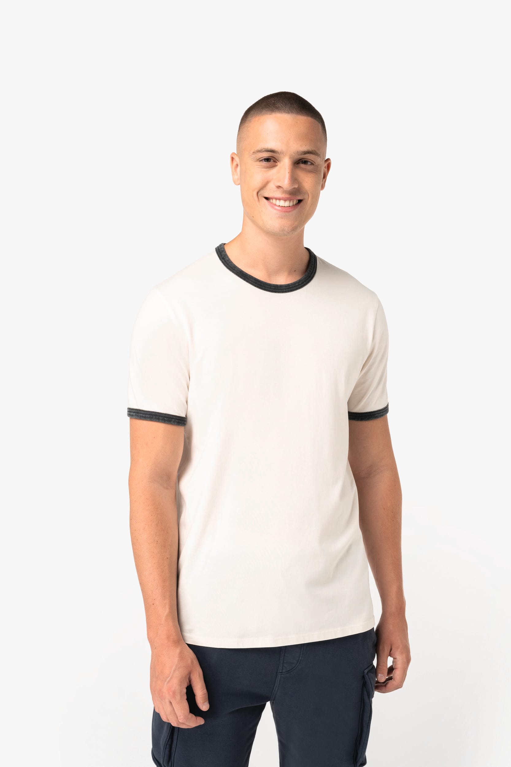 Native Spirit NS360 - Eco-friendly Men's Ringer T-shirt With Washed Effect Binding