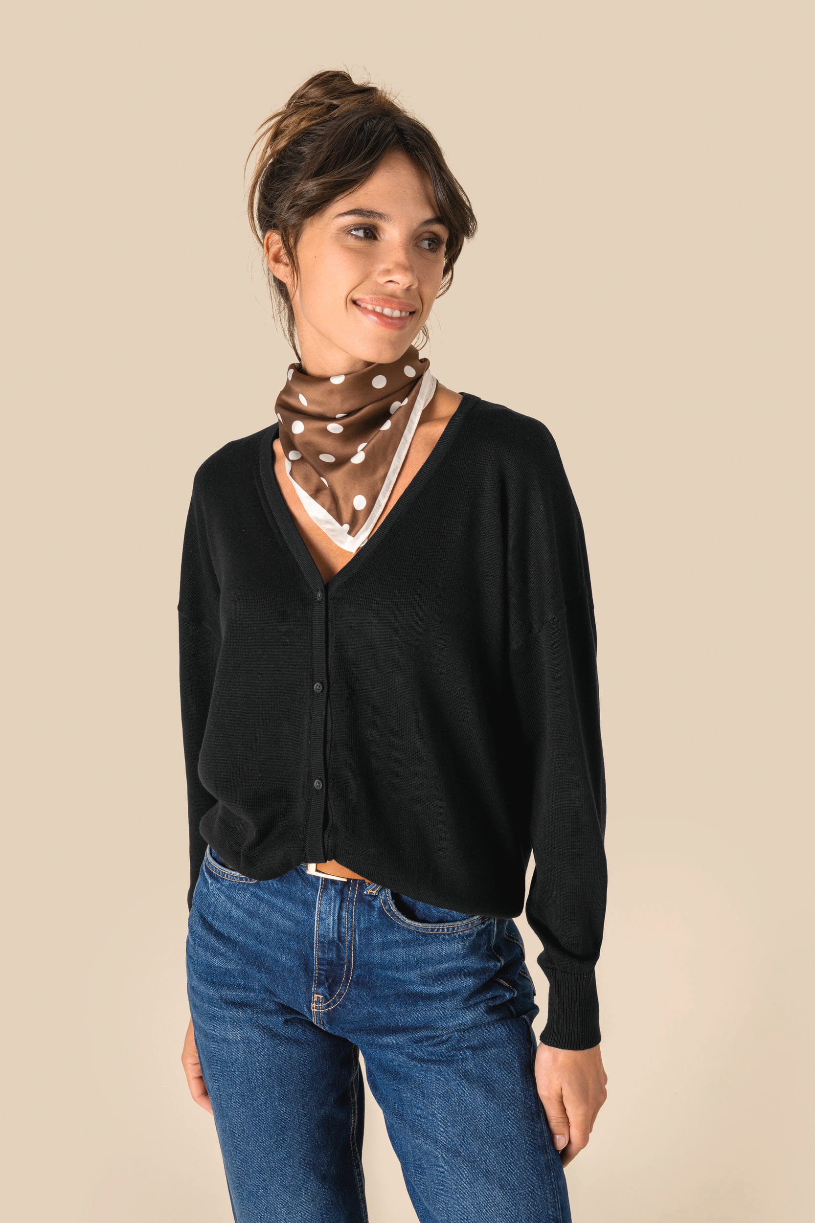 Cardigan da donna in lyocell e cotone biologico – 250 g/m² | SP922