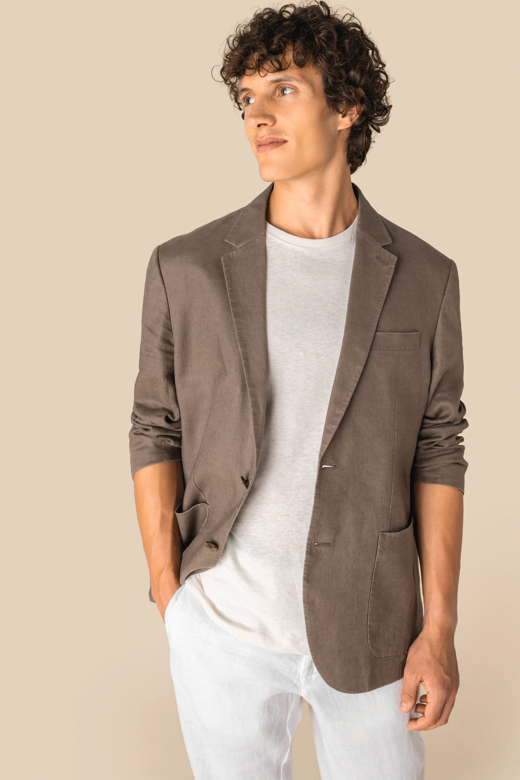 Spasso SP600 - Men's Washed Effect Linen Blazer