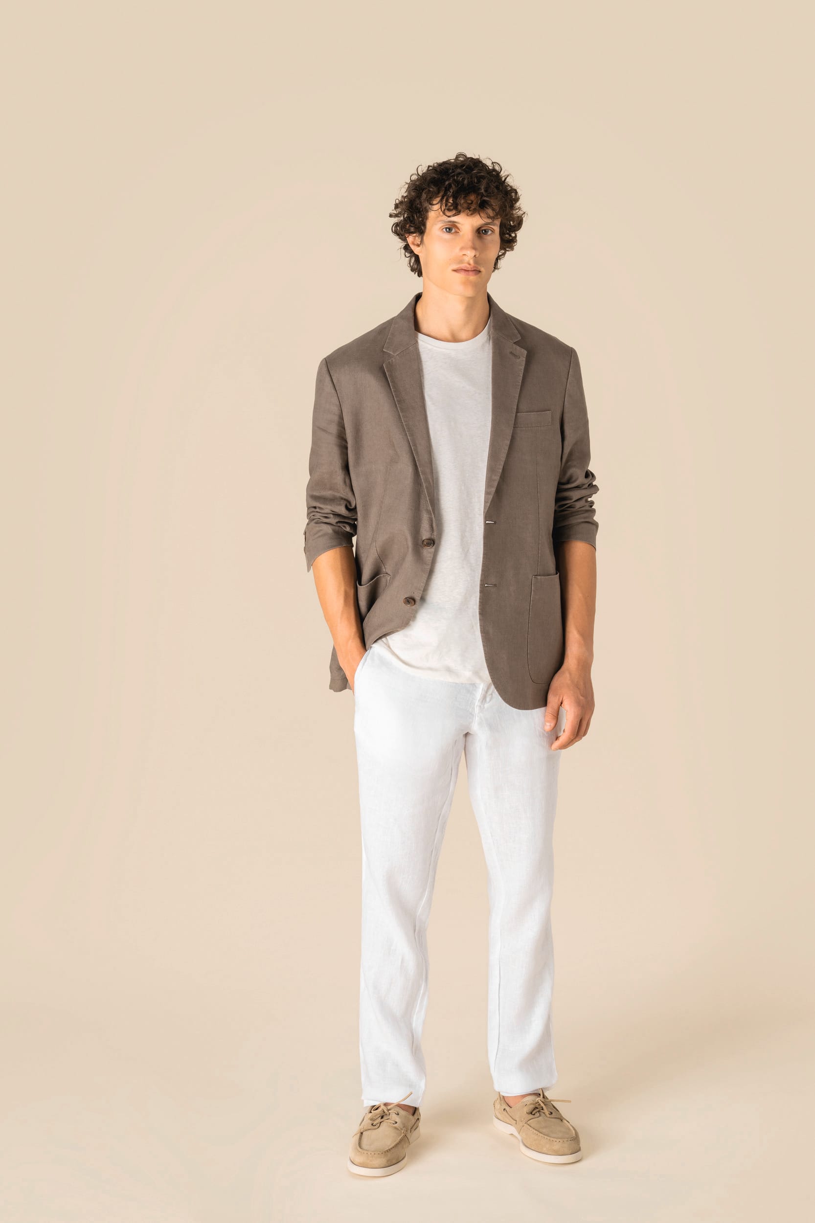 Spasso SP600 - Men's Washed Effect Linen Blazer
