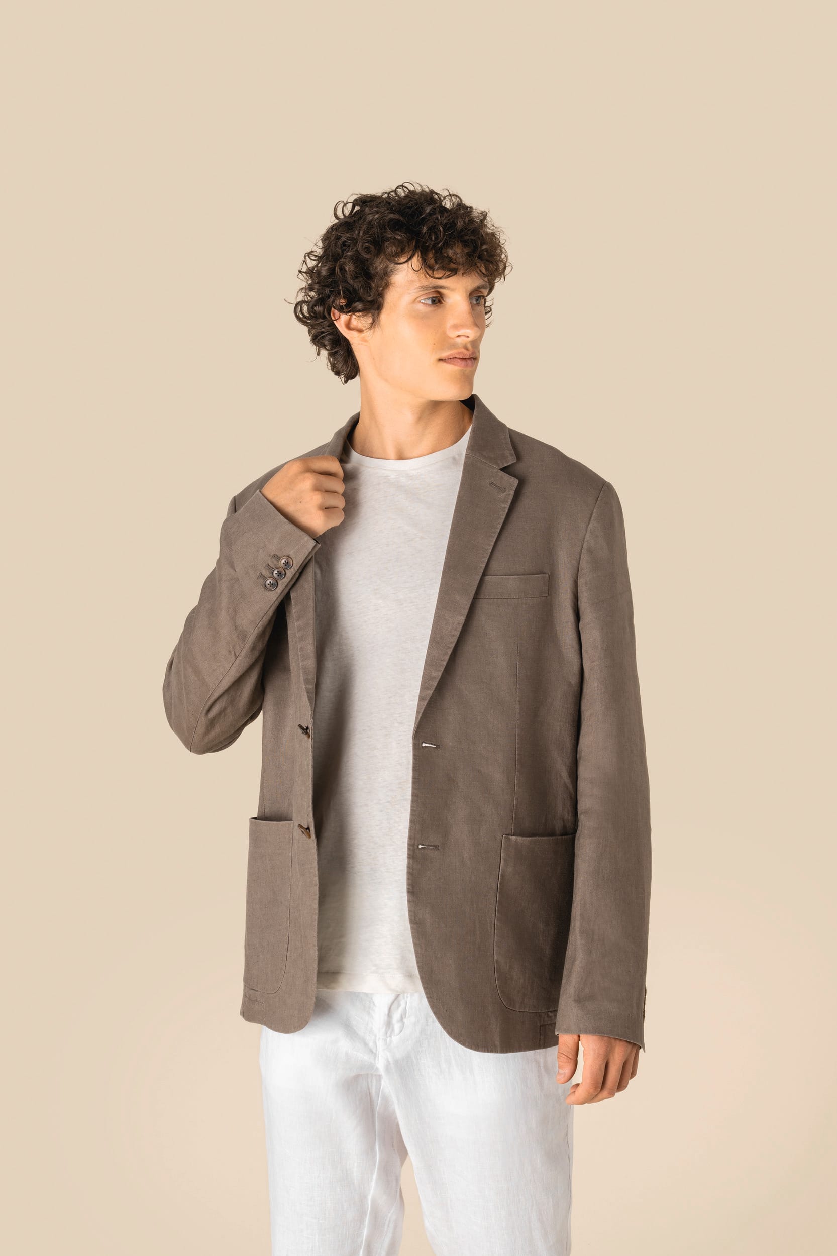 Spasso SP600 - Men's Washed Effect Linen Blazer