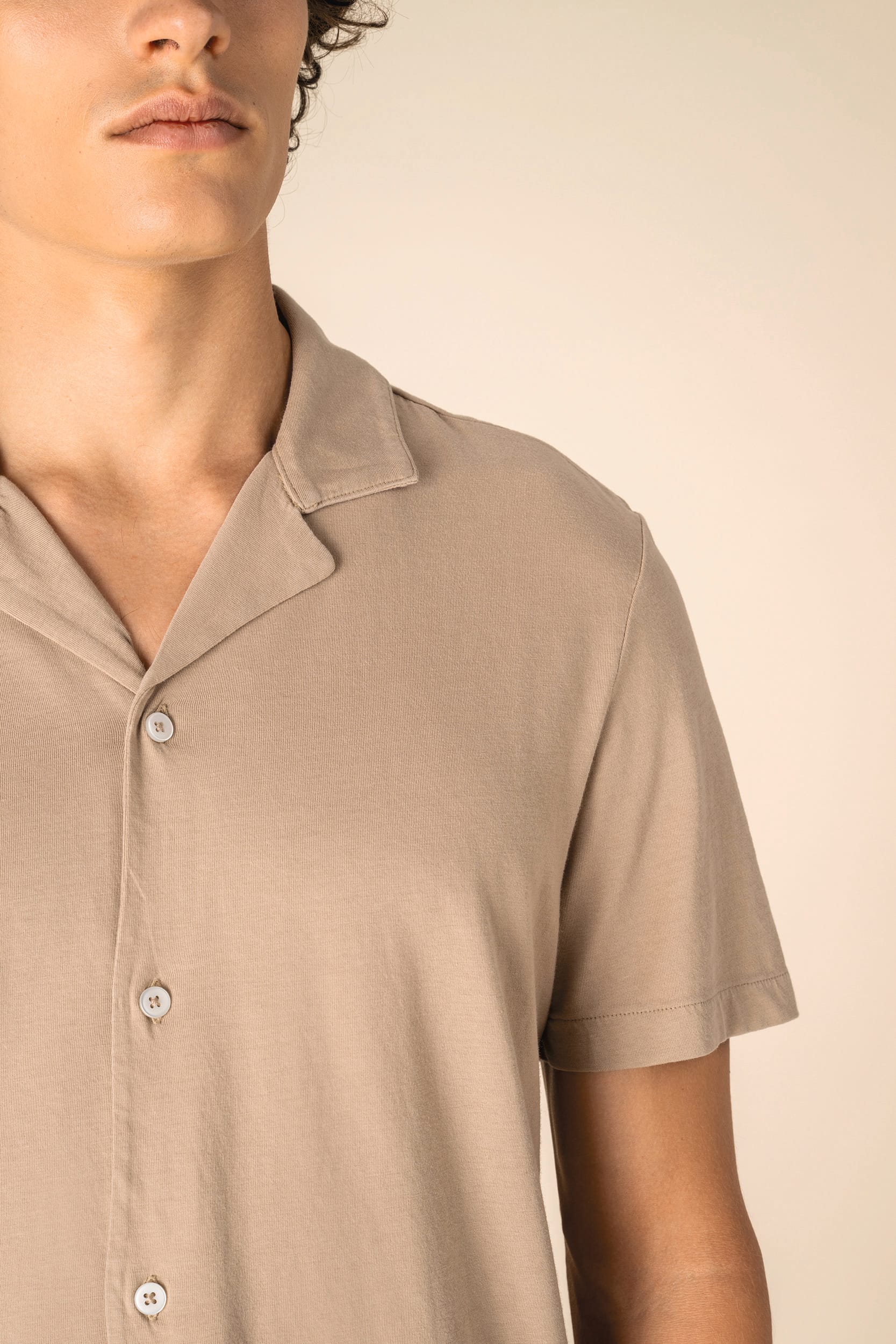 Gewassen Jersey Bowlingkraag Overhemd voor Heren – 165 g/m² | SP522