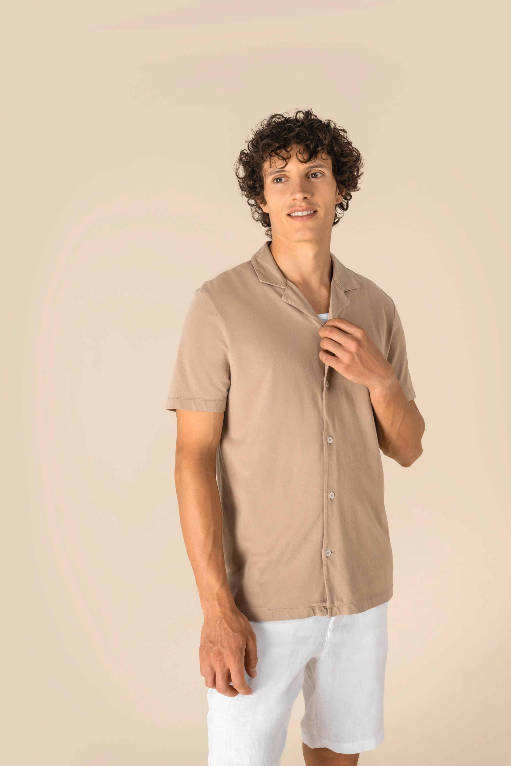 Gewassen Jersey Bowlingkraag Overhemd voor Heren – 165 g/m² | SP522