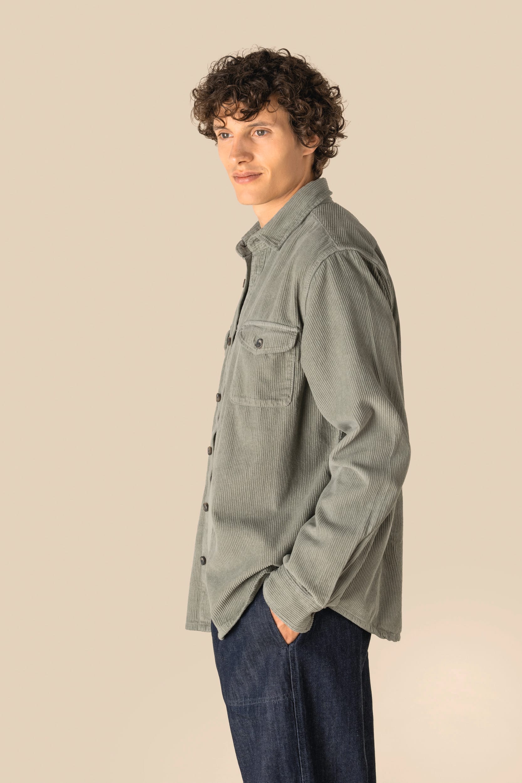 Gewassen Corduroy Overhemd voor Mannen – 320 g/m² | SP519