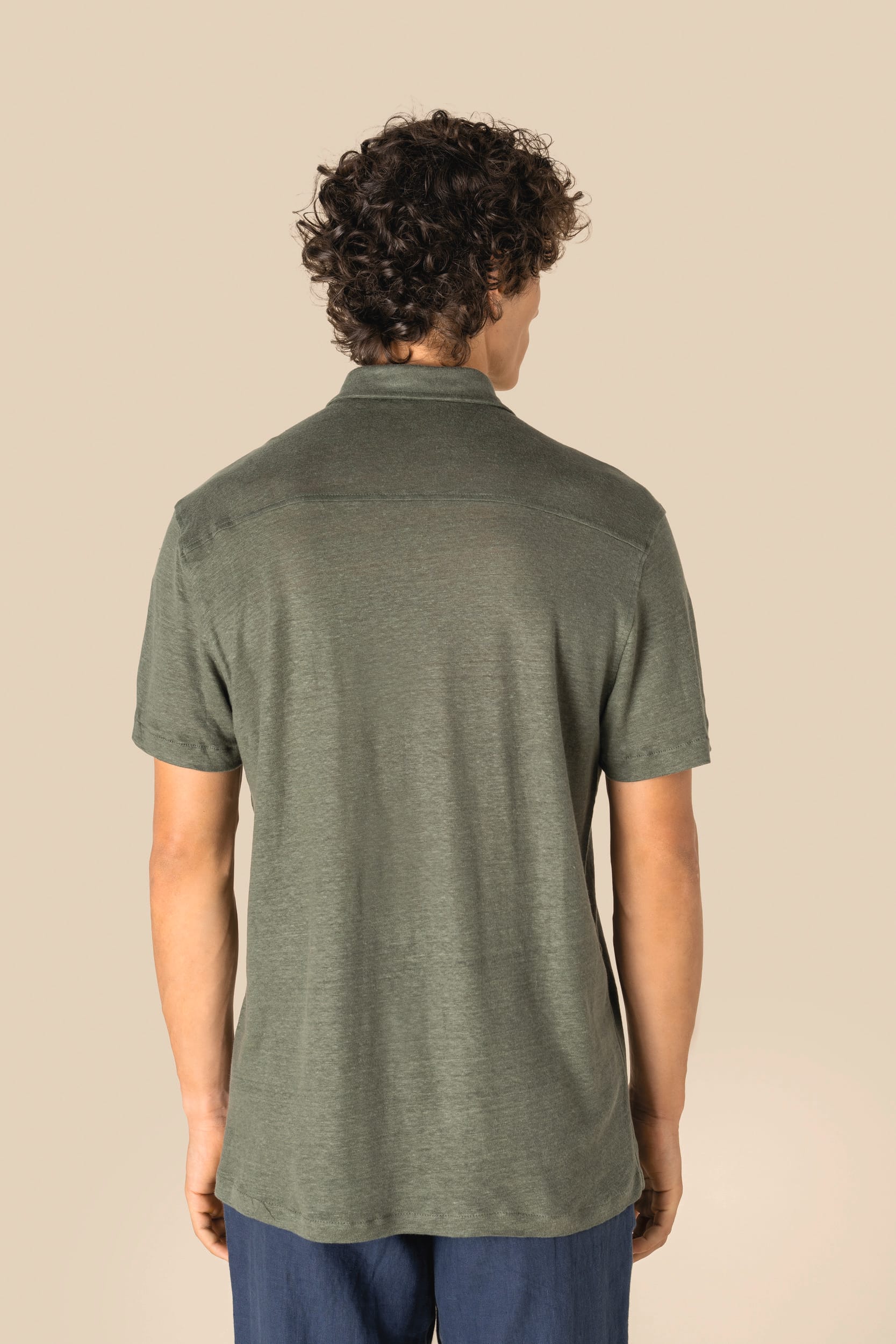 Spasso SP517 - Men's Linen Short-sleeved Shirt