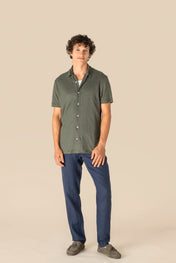 Spasso SP517 - Men's Linen Short-sleeved Shirt