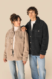 Spasso SP508 - Unisex Sherpa Dropped Shoulders Overshirt