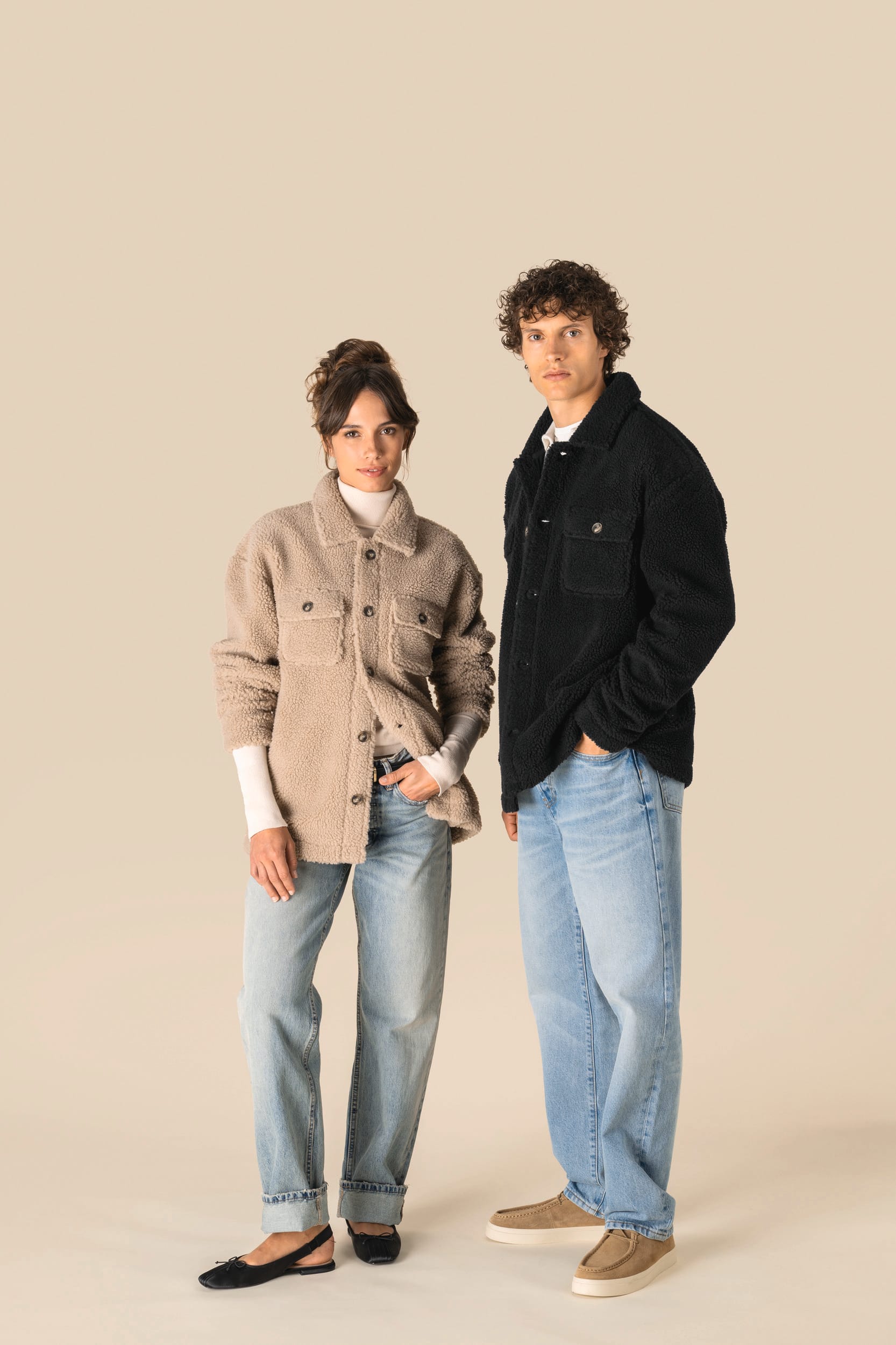 Spasso SP508 - Unisex Sherpa Dropped Shoulders Overshirt