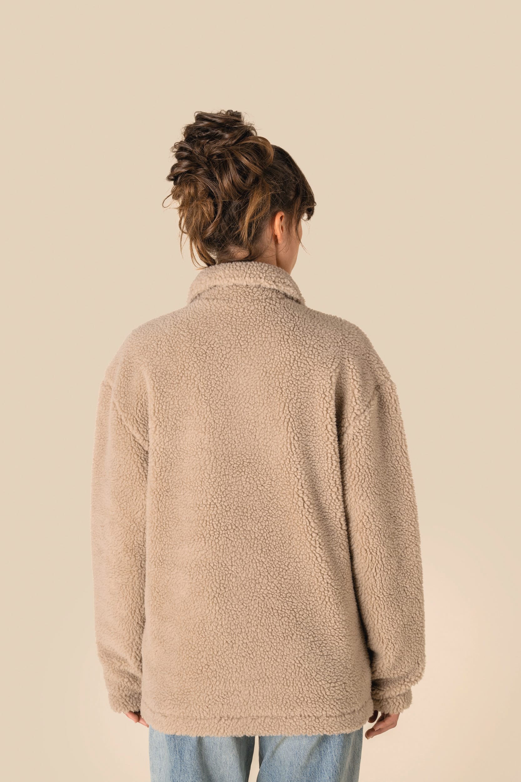 Spasso SP508 - Unisex Sherpa Dropped Shoulders Overshirt