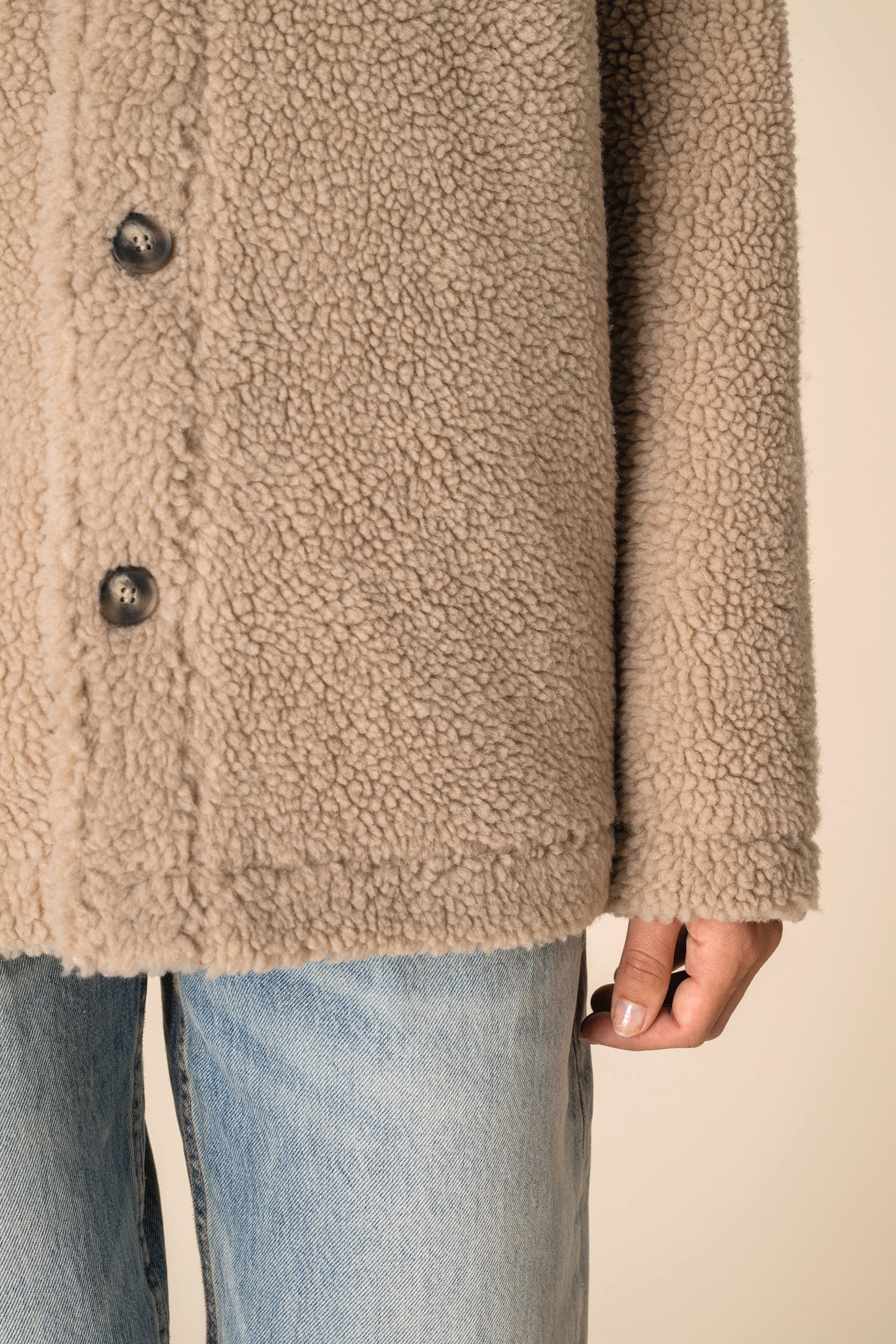 Spasso SP508 - Unisex Sherpa Dropped Shoulders Overshirt