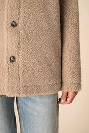 Spasso SP508 - Unisex Sherpa Dropped Shoulders Overshirt