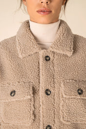 Spasso SP508 - Unisex Sherpa Dropped Shoulders Overshirt