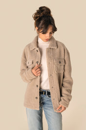 Spasso SP508 - Unisex Sherpa Dropped Shoulders Overshirt