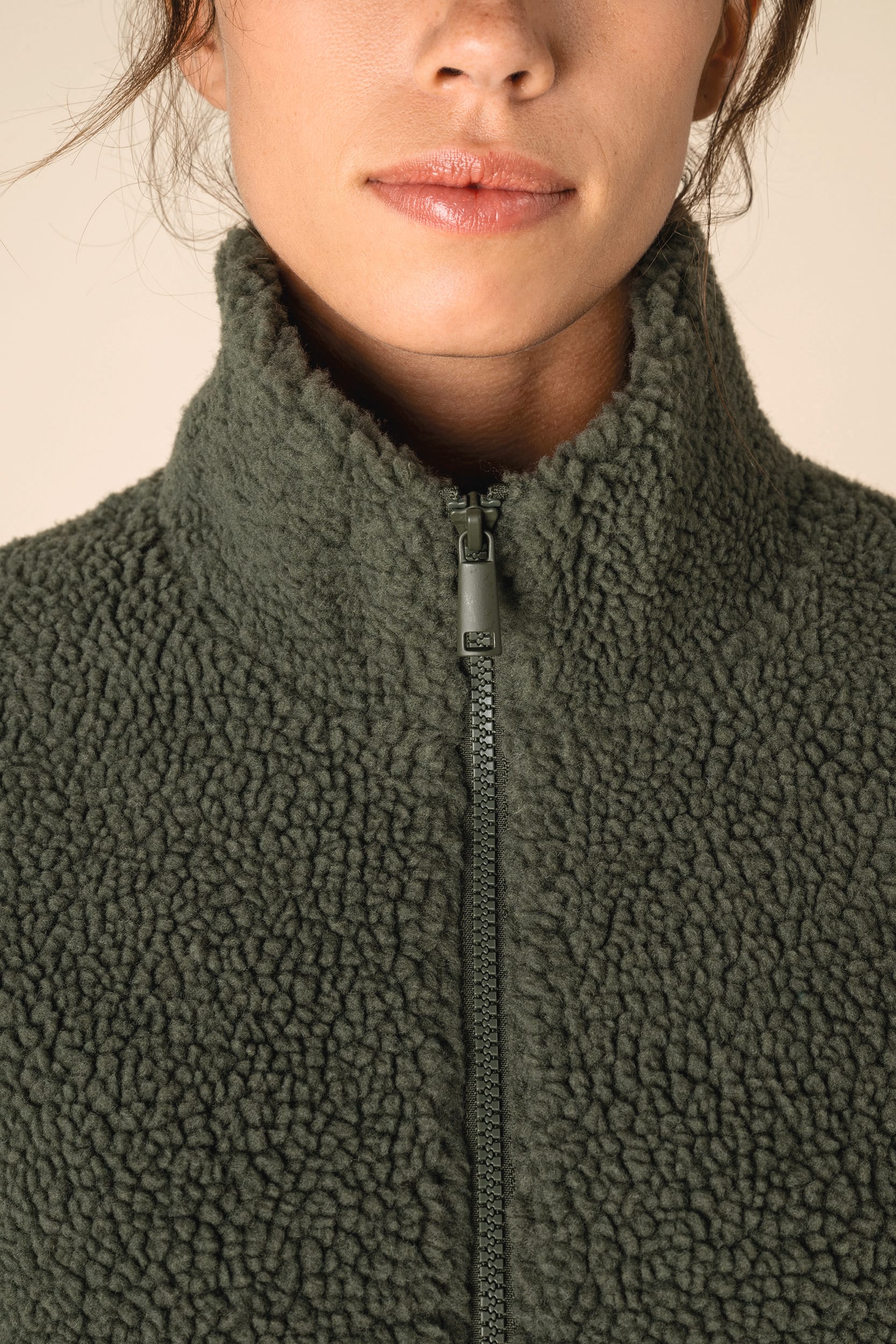 Spasso SP404 - Unisex Sherpa Dropped Shoulders Full Zip Sweatshirt