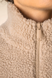 Spasso SP403 - Unisex Sherpa Dropped Shoulders Quarter Zip Sweatshirt