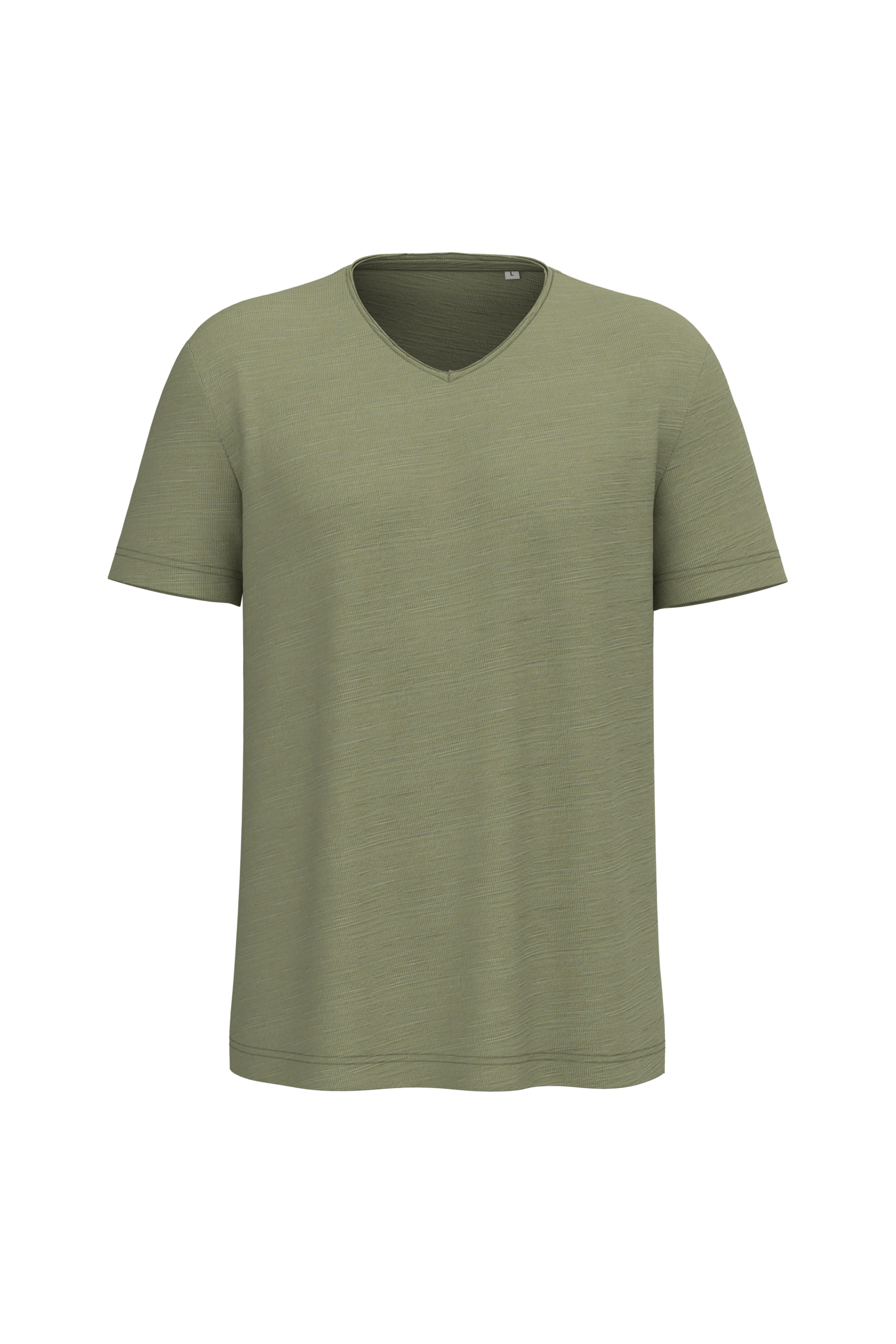 Spasso SP303 - Eco-friendly Men's Dropped Shoulders Raw Edge Collar Slub T-shirt