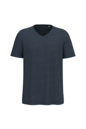 Spasso SP303 - Eco-friendly Men's Dropped Shoulders Raw Edge Collar Slub T-shirt