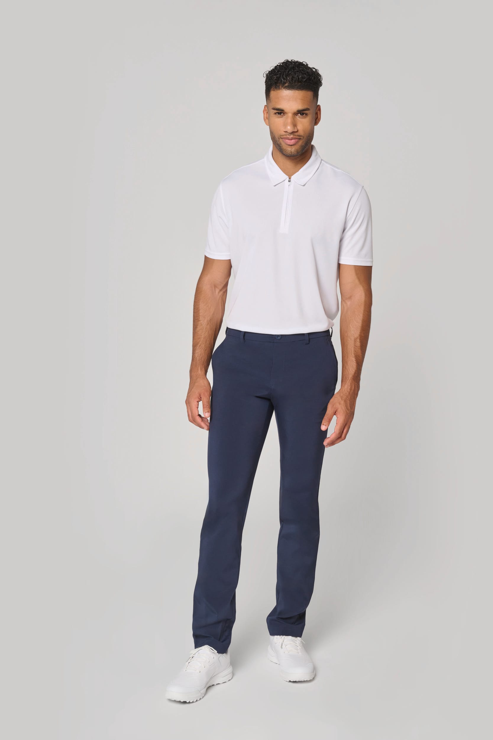 Men's 1/4 Zip Sports Polo Shirt | PA492