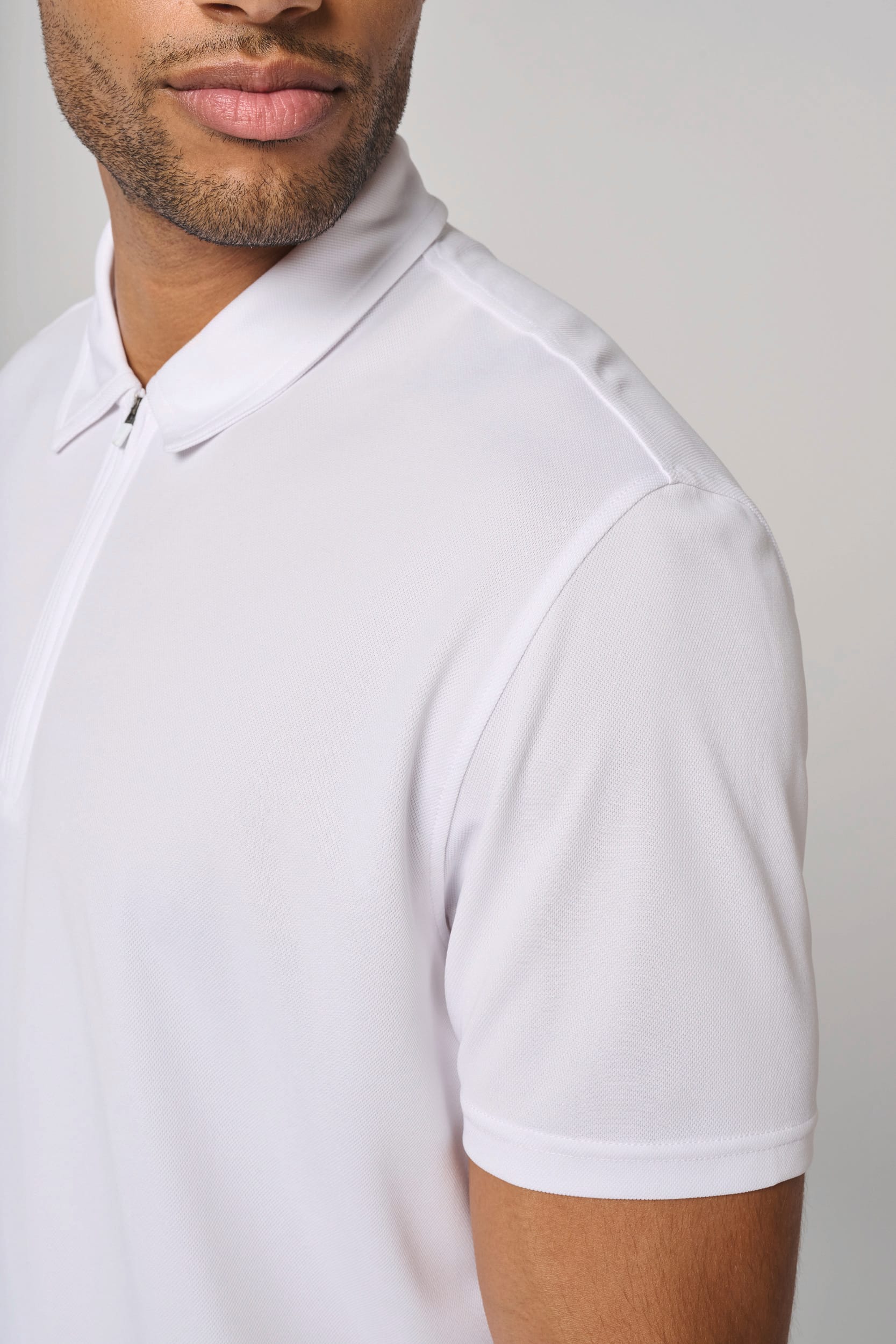 Men's 1/4 Zip Sports Polo Shirt | Organic Blank