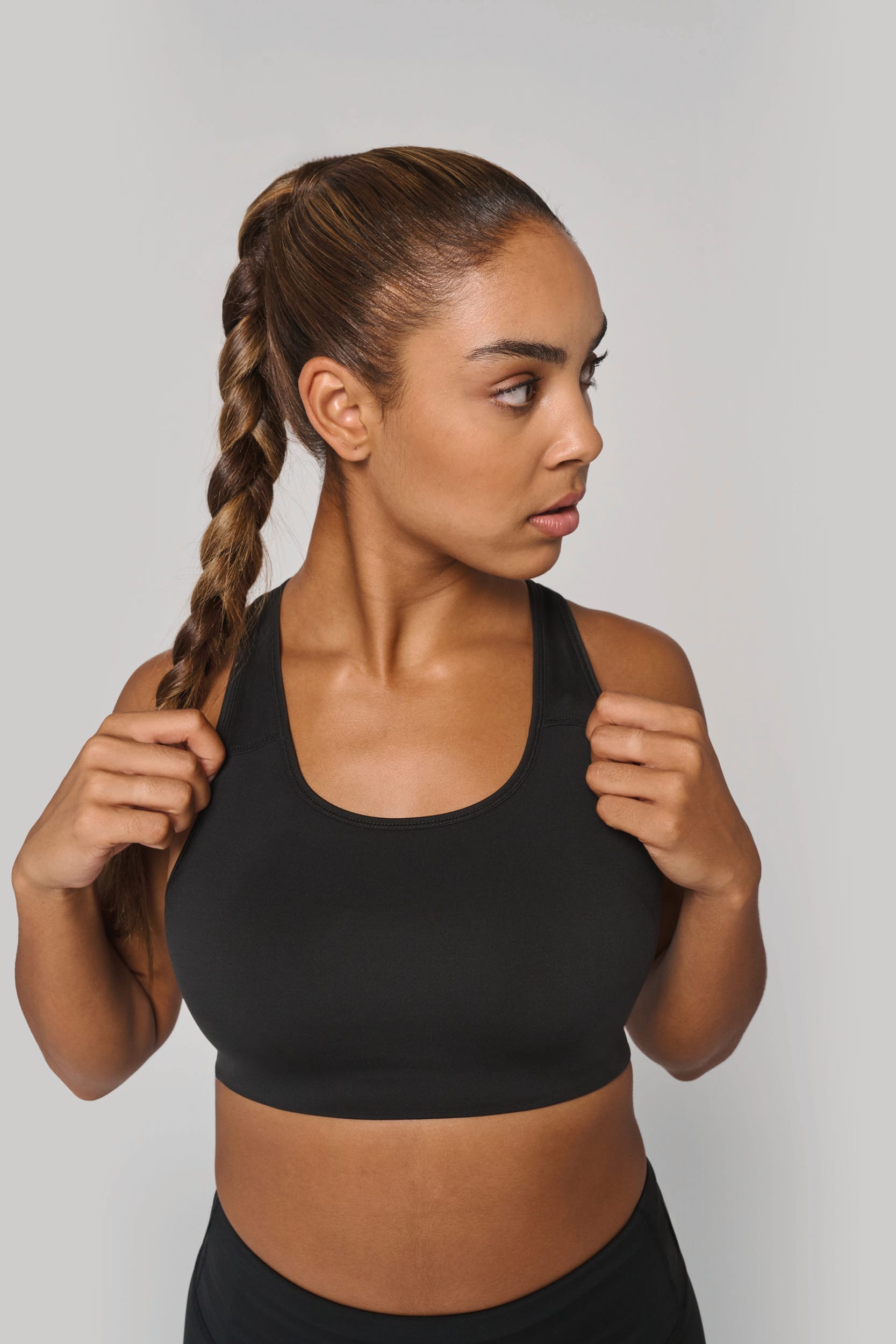 Reggiseno sportivo da donna con dorso a vogatore in poliestere riciclato | PA096