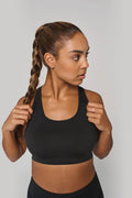 Reggiseno sportivo da donna con dorso a vogatore in poliestere riciclato | PA096