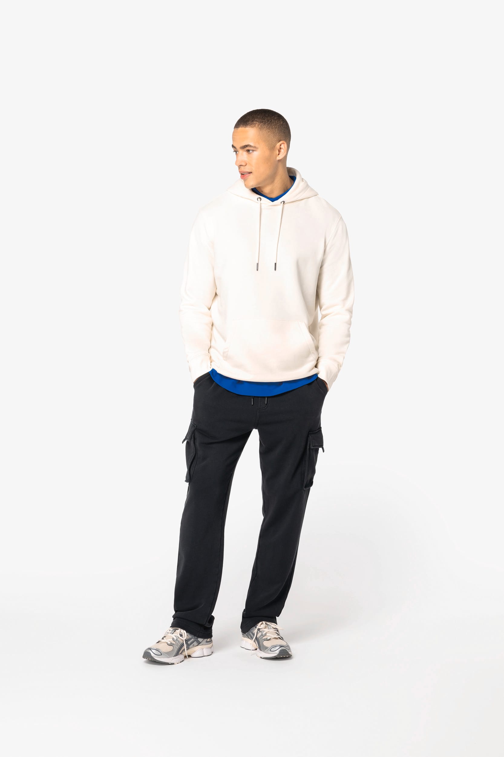 Native Spirit NS777 - Eco-friendly Men's French Terry Washed Effect Cargo Trousers