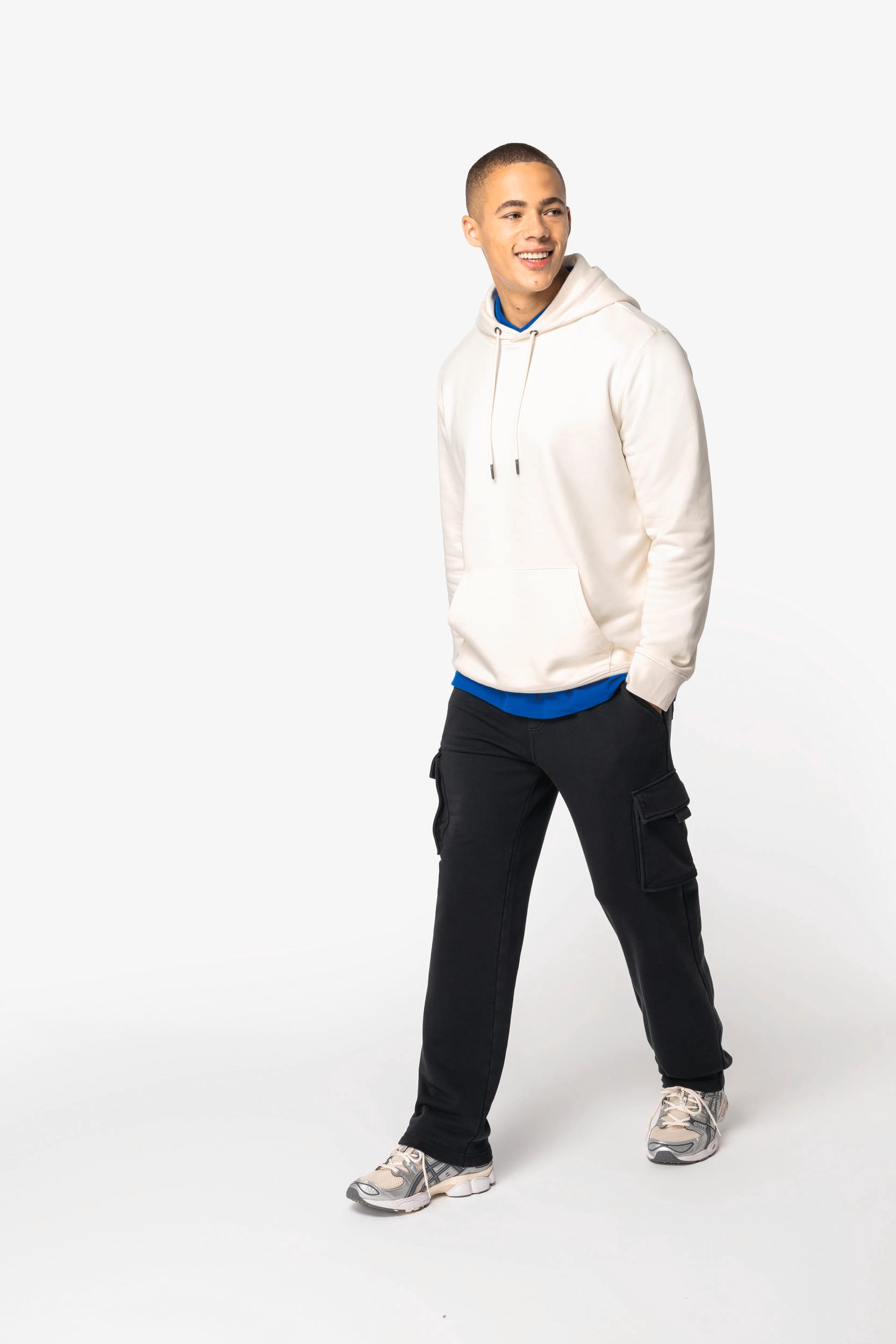 Native Spirit NS777 - Eco-friendly Men's French Terry Washed Effect Cargo Trousers