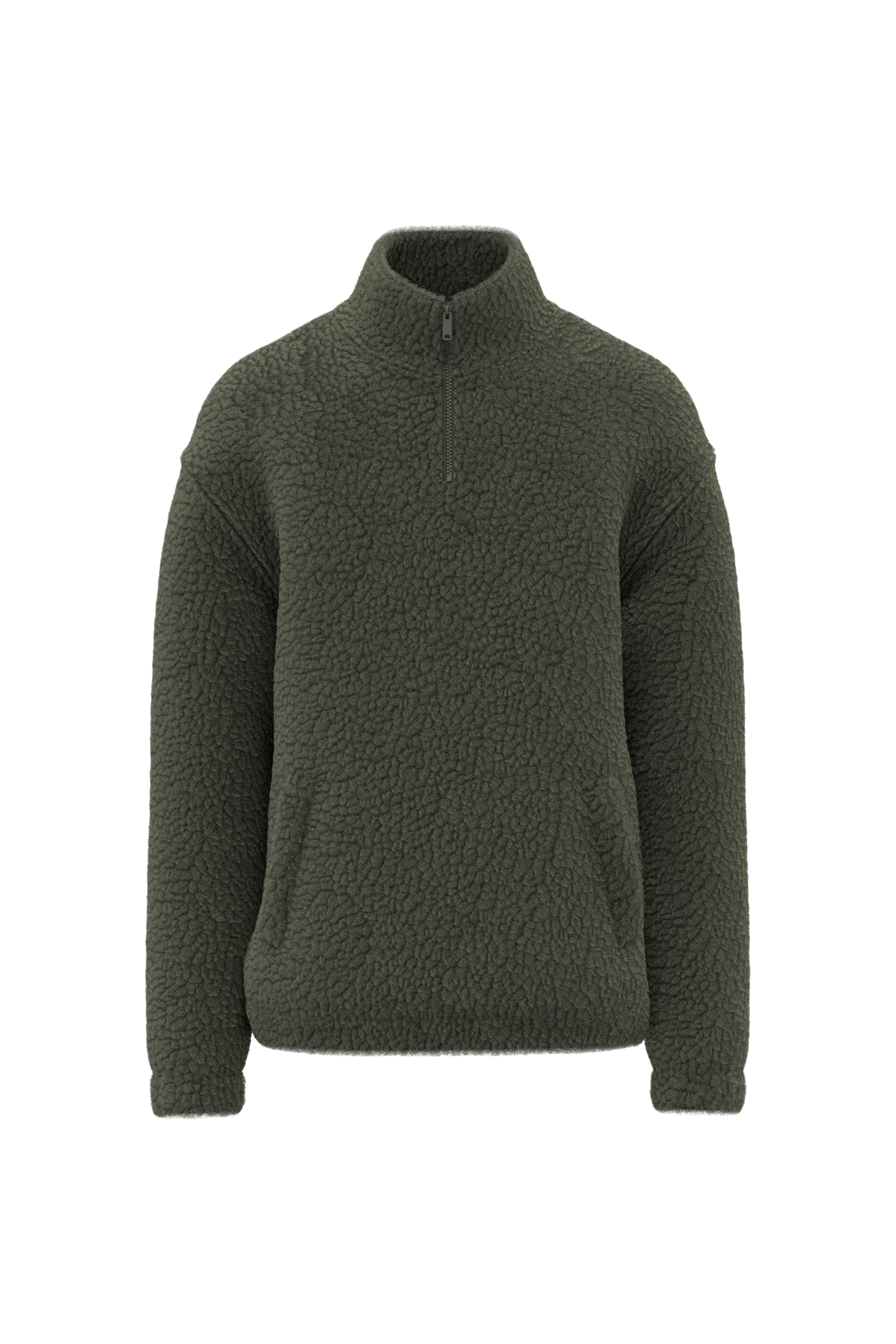 Spasso SP403 - Unisex Sherpa Dropped Shoulders Quarter Zip Sweatshirt
