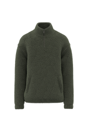 Spasso SP403 - Unisex Sherpa Dropped Shoulders Quarter Zip Sweatshirt